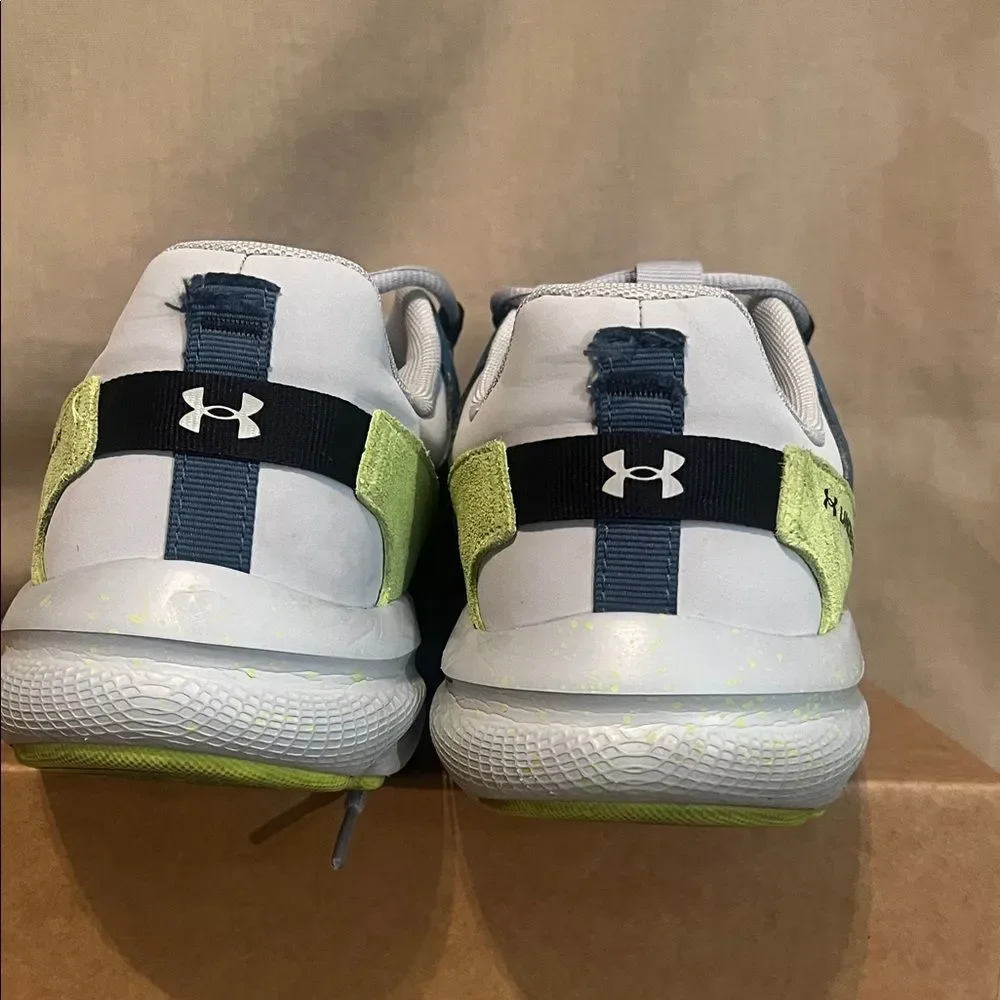 Under Armour Men’s Running Training Shoes Blue Gray Lime 12 mens